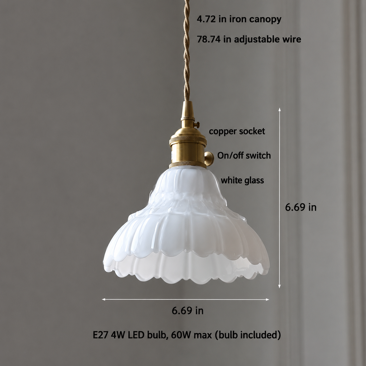 Milk Glass Pendant Lamp